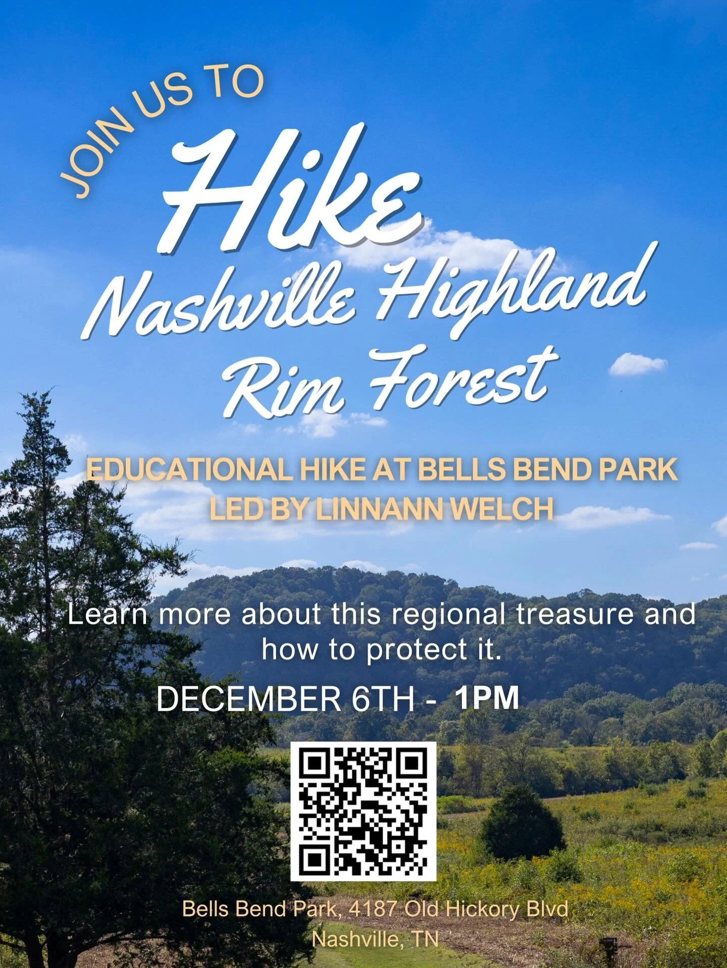 Nashville&rsquo;s Highland Rim Forest becomes all the more critical as we look at Middle Tennessee&rsquo;s growth projections.&nbsp;Join us on a hike to learn more about how to conserve it. 

* Nashville&rsquo;s Highland Rim Forest (NHRF) consists of