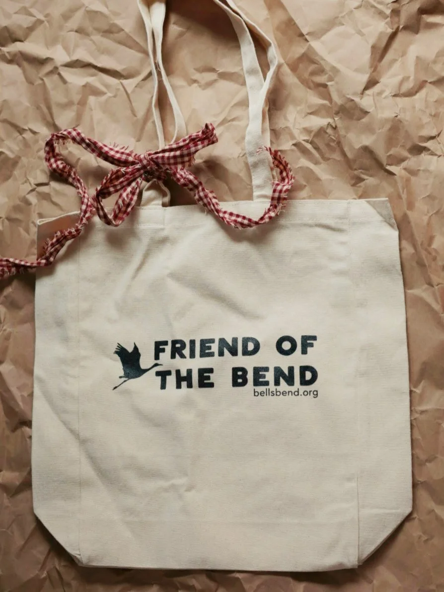 Our Friend of the Bend canvas tote makes a great gift and you don&rsquo;t even need to wrap it! Check it out in our online Shop, also available at the Bells Bend Farm Store.

2-sided, 8 oz Cotton Canvas Reusable Tote Bag

15.75&rdquo;H x 12&rdquo;W
O