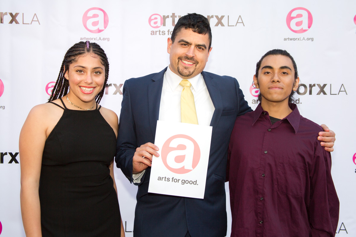 Iris Gonzalez, Gabriel Perez, artworxLA student