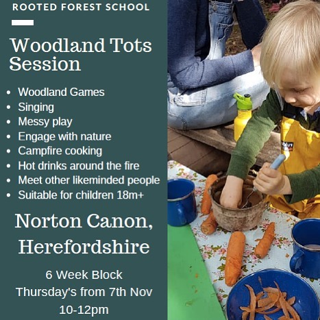 Next term our Woodland Tots will be exploring autumn and making festive nature crafts, the first of the 6 sessions is on 7th November. Book a place on our website www.rootedforestschool.co.uk