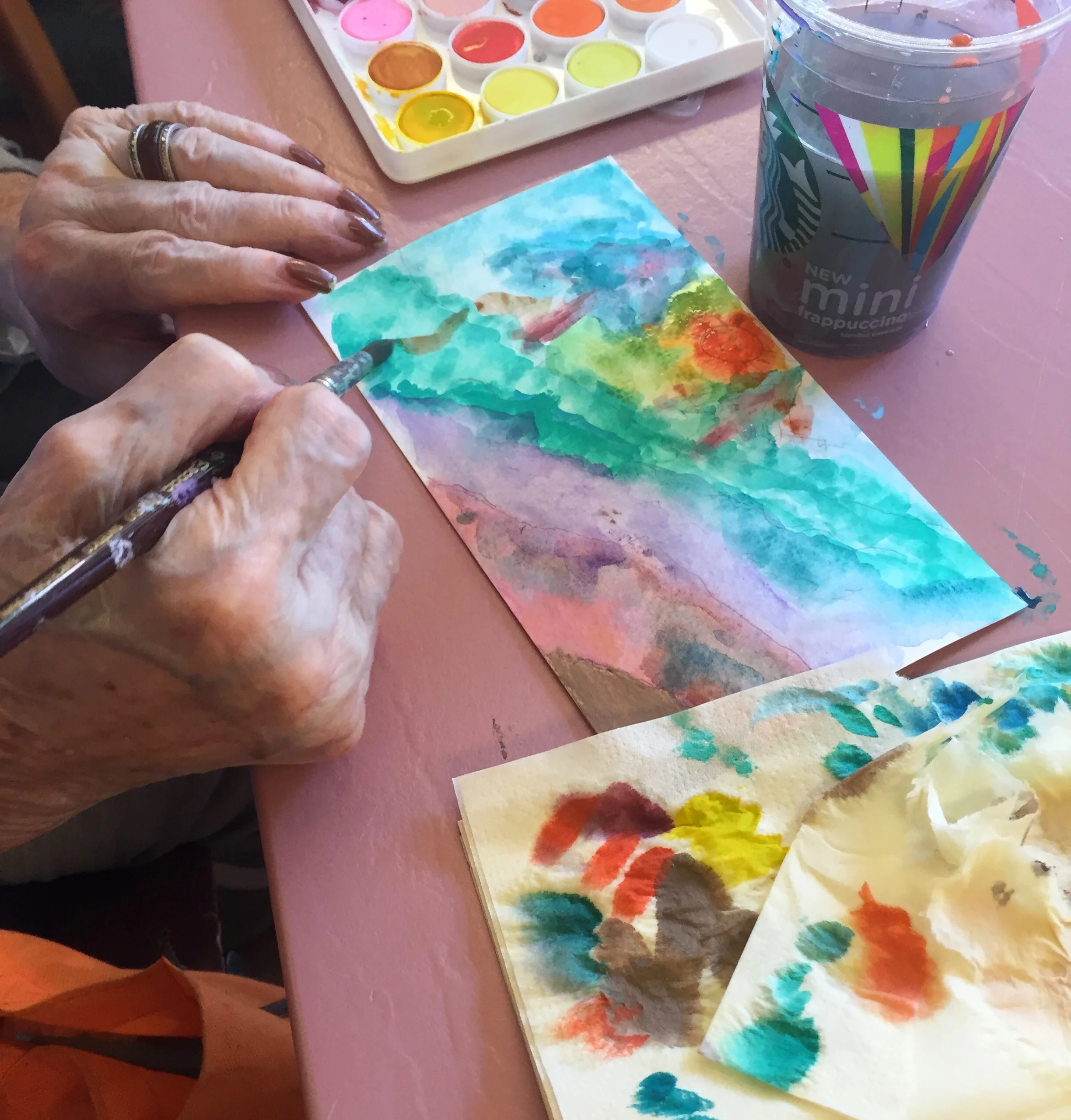  Bette explores the various colors and brush-stroke techniques 