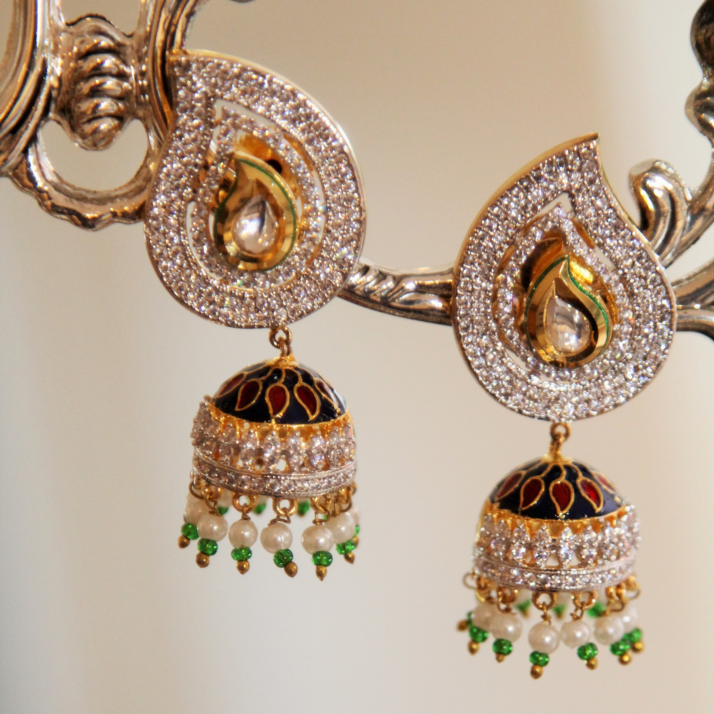 Ambi Crystal Chandelier Jhumki Earrings