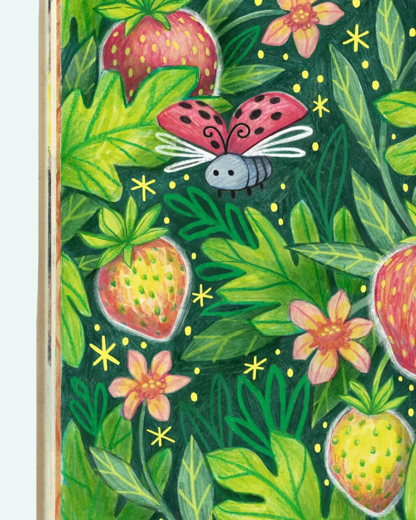 🐞🍃🌸🍓
.
.
.
.
#sketchbook #natureillustration #illustration #pencilcrayon #artist #drawing #ladybug #childrensbooks #childrensillustration #picturebook #picturebookillustration