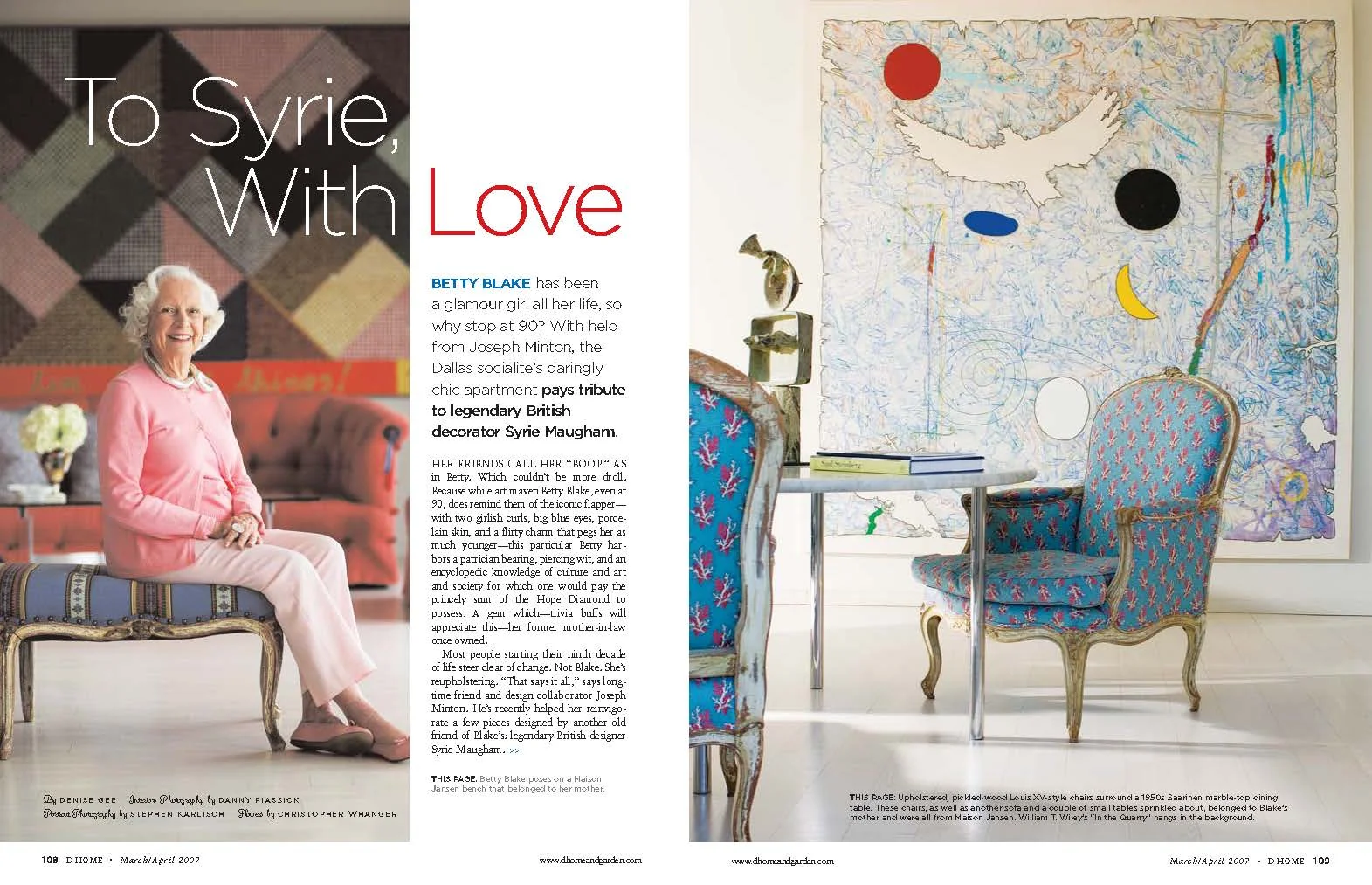 "To Syrie, With Love: Betty Blake" (D Home)
