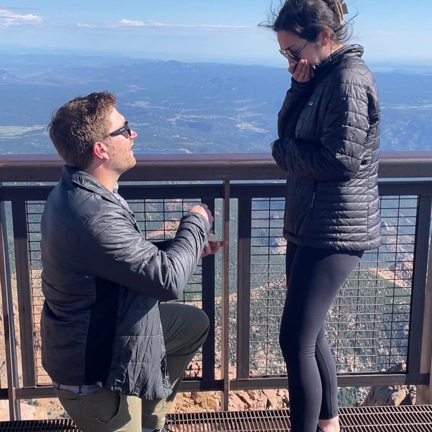 Always on top of the world when I&rsquo;m with you @johnston_sarah 💍😁🥂