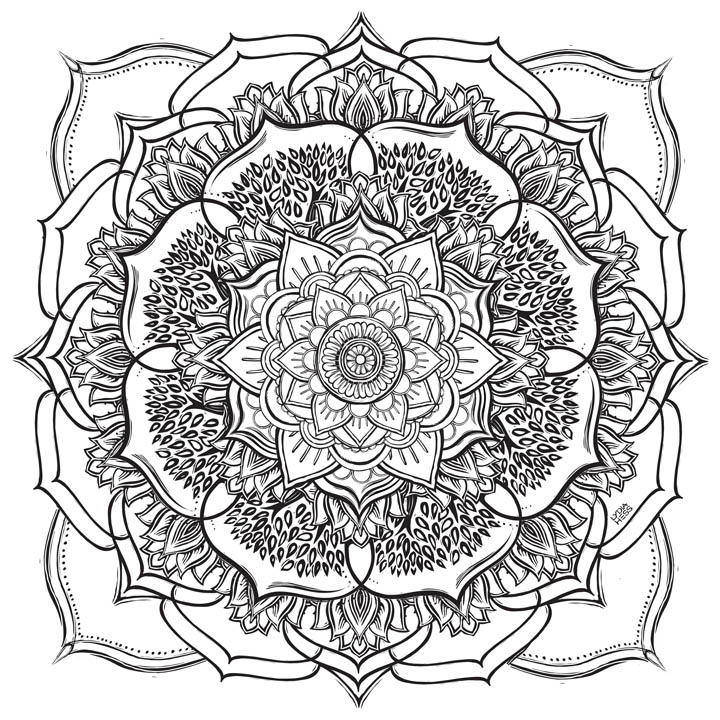 Mandala Community Coloring Banner - 36" square