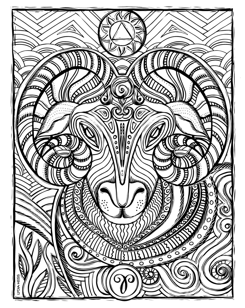 Sacred Heavens Zodiac Coloring Book Lydia Hess Illustration Design