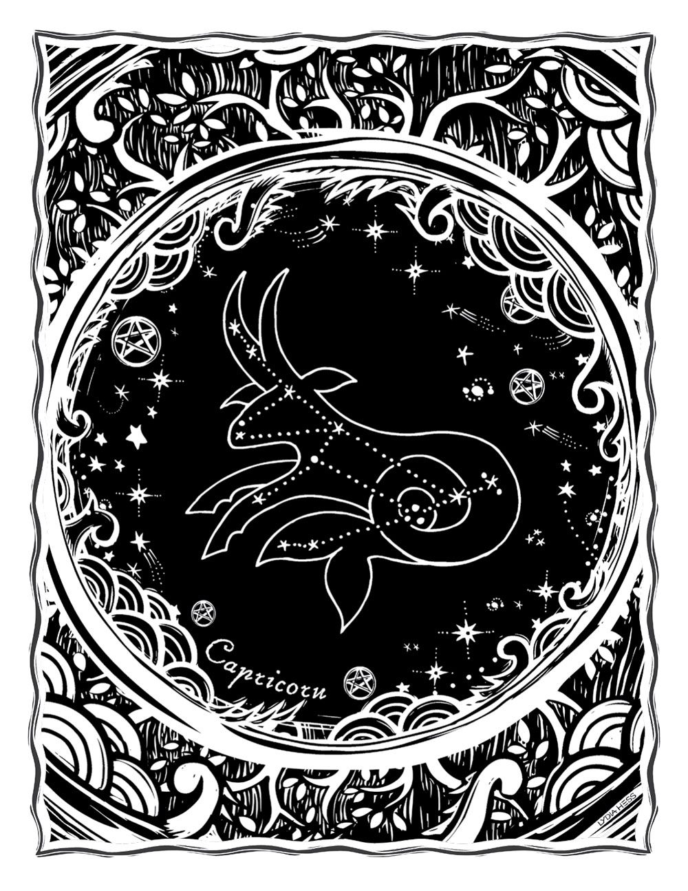 Sacred Heavens Zodiac Coloring Book Lydia Hess Illustration Design