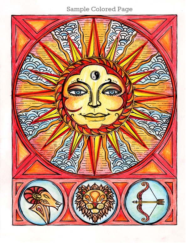 Download Sacred Heavens Zodiac Coloring Book Lydia Hess Illustration Design