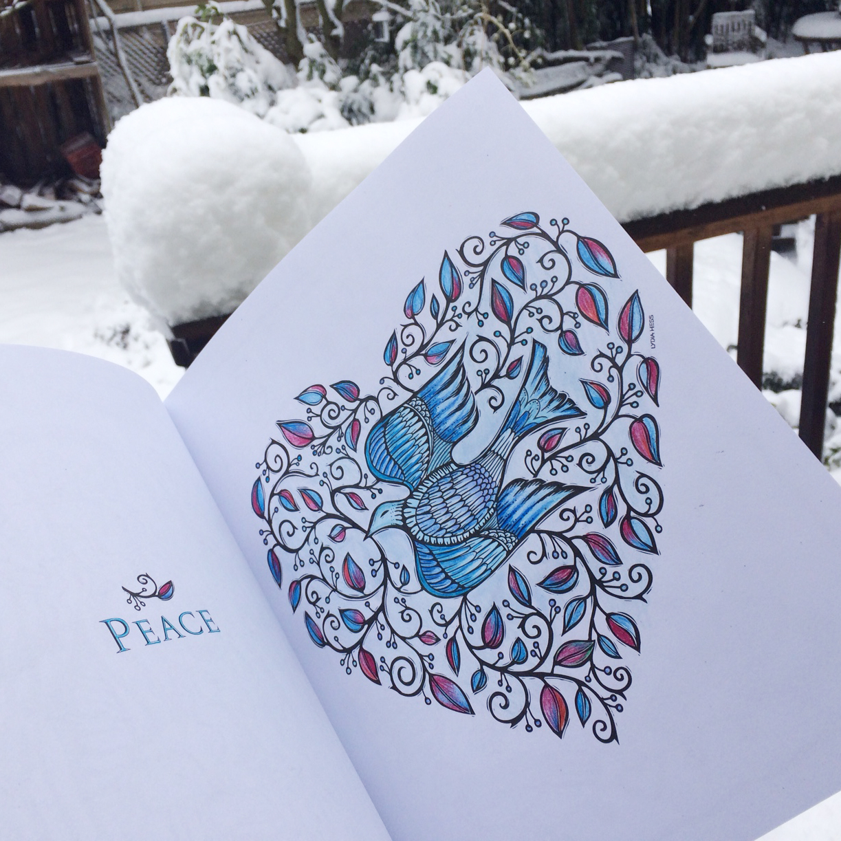 Peace - Heart Dove - from Sacred Angels - Coloring Books for the Soul.