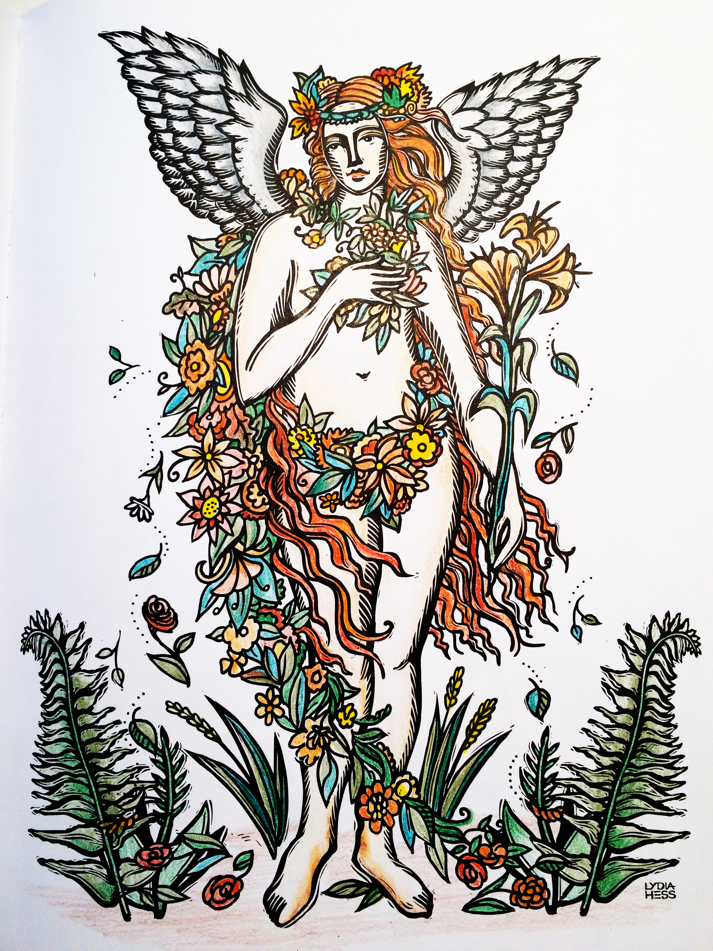 Tenderness - Angel - From Sacred Angels - Coloring Books for the Soul.