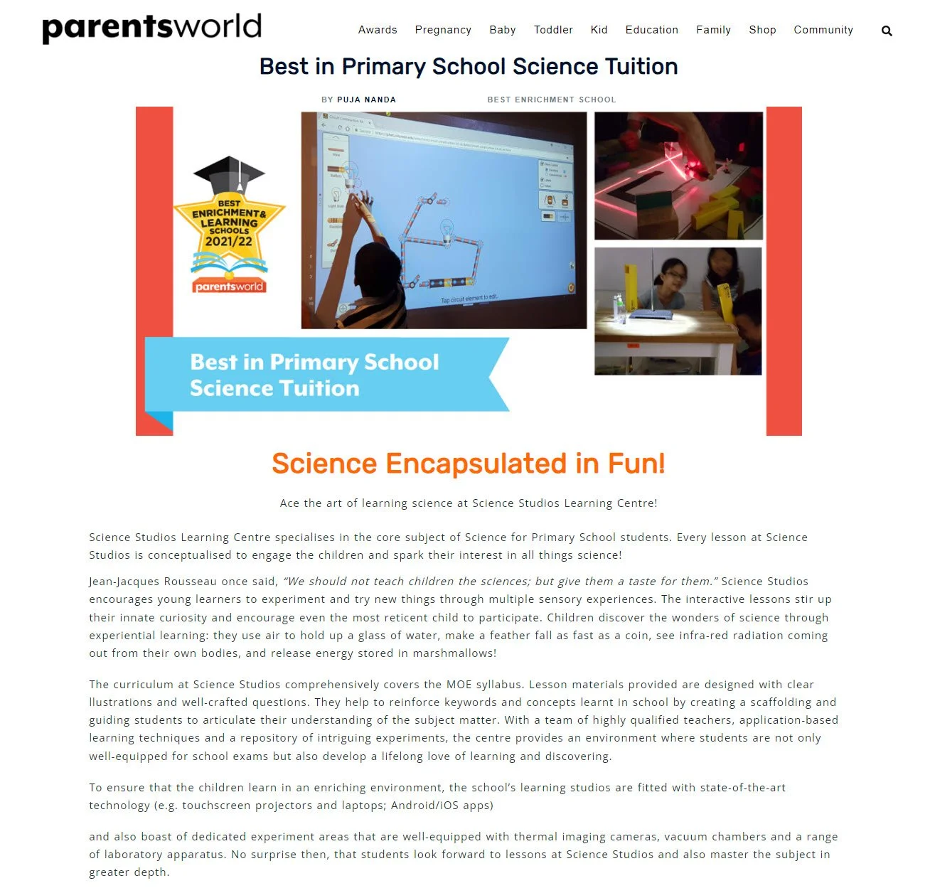 — Science Studios Learning Centre Primary School