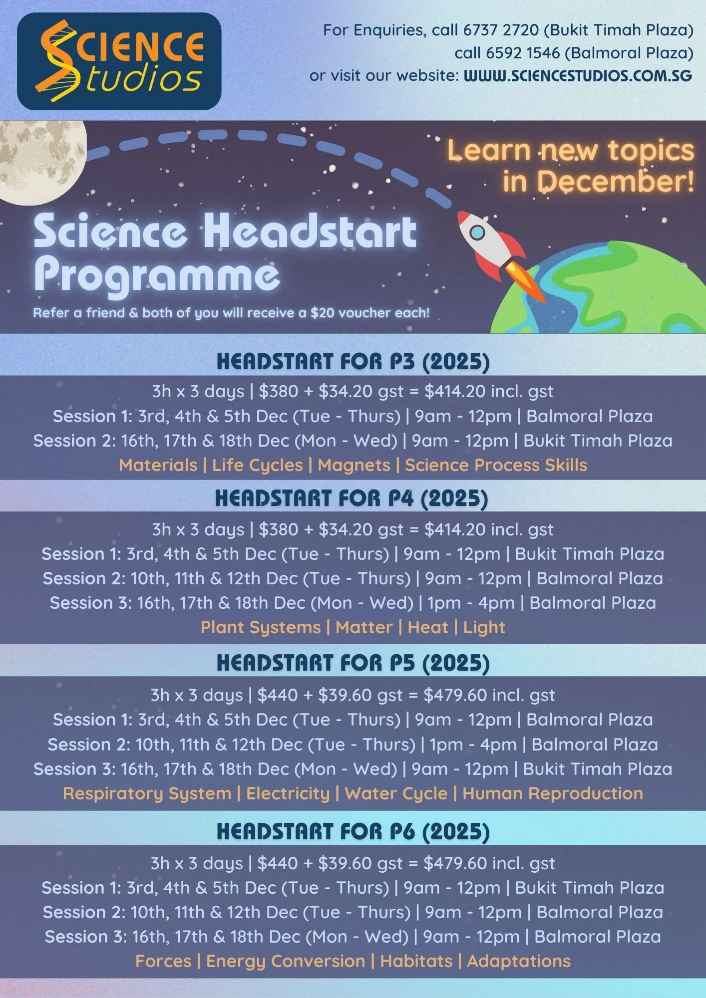 SCIENCE HOLIDAY PROGRAMMES — Science Studios Learning Centre - Primary ...