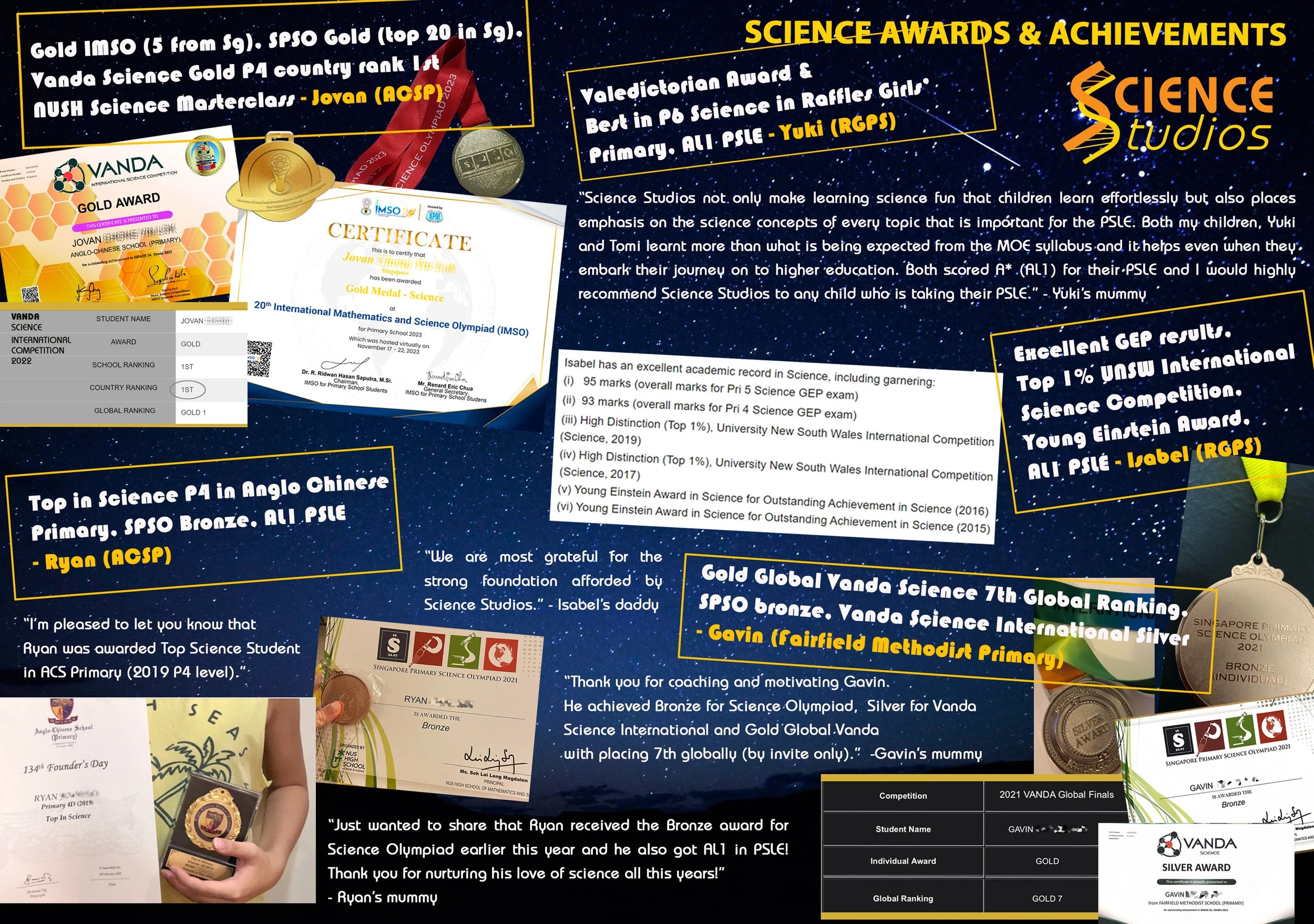 Science Studio Science Awards and Achievements — Science Studios Learning Centre ...