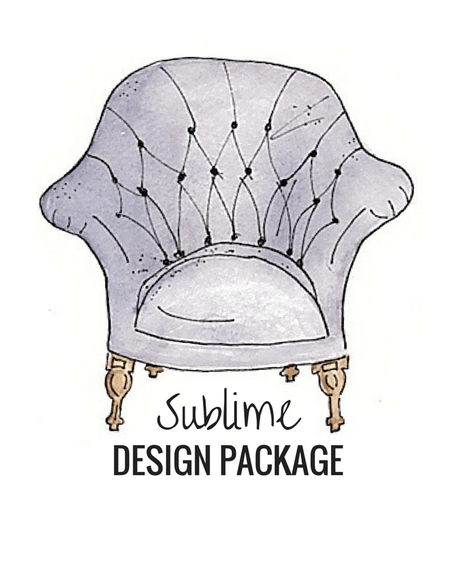 The Sublime Design Package is for the home owner who wants the Interior Designer to help through the entire process. You will have the custom design plan for your room, options to choose from, a shopping trip with me, and when it come time to put it all together I will come out and also bring any finishing touches for the room.