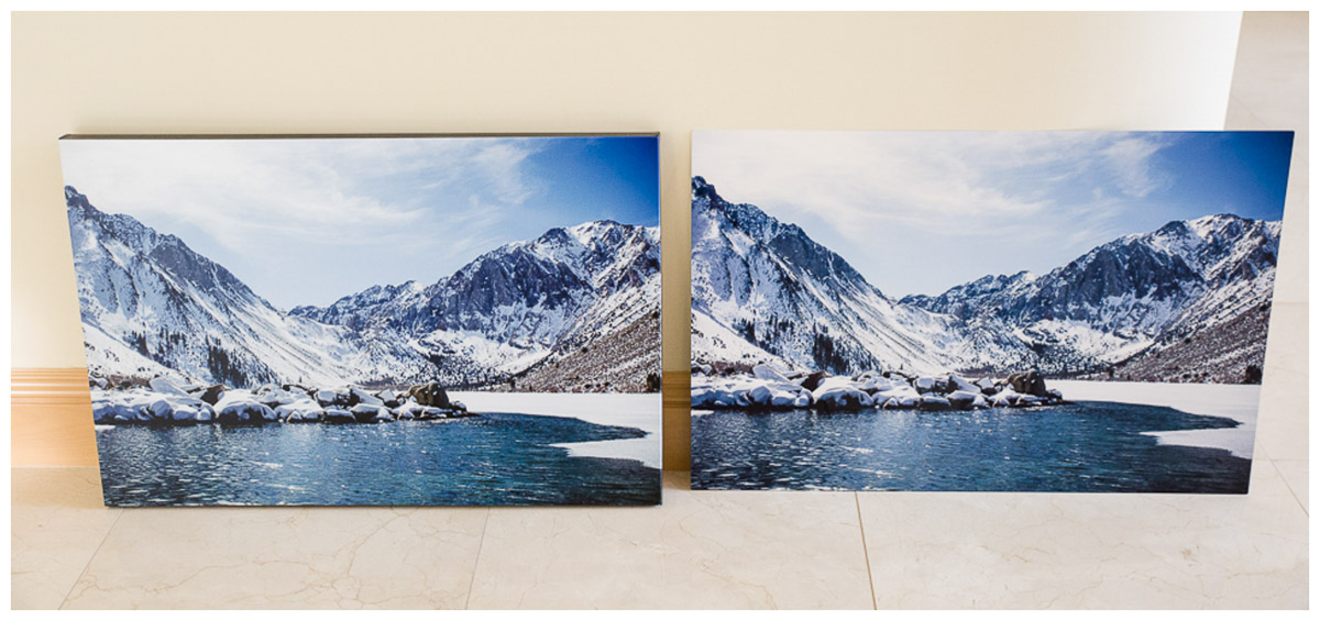 Canvas on the left, metal on the right