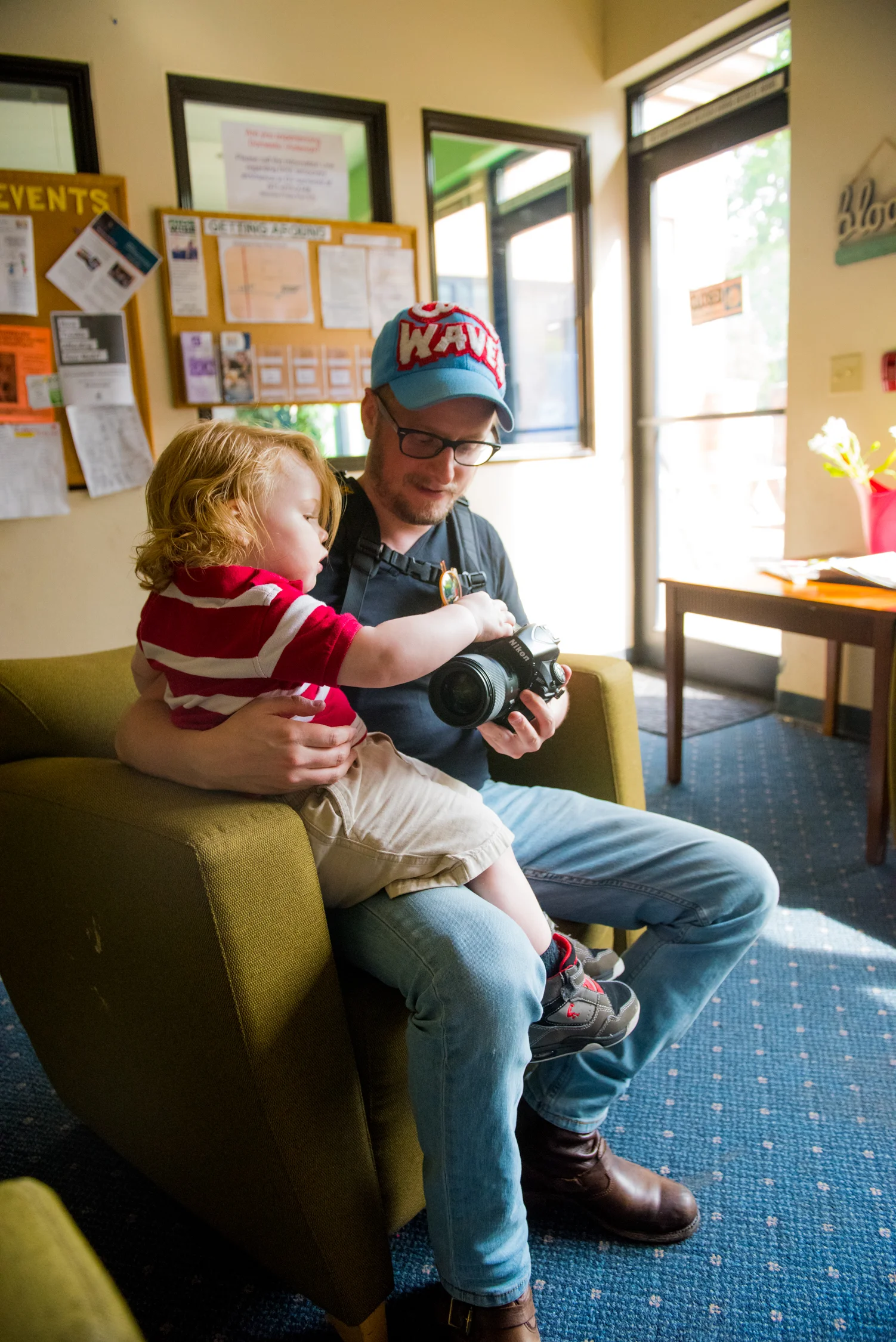Photographer Gregory Nolan at Impact NW's Transitional Housing Facility. 