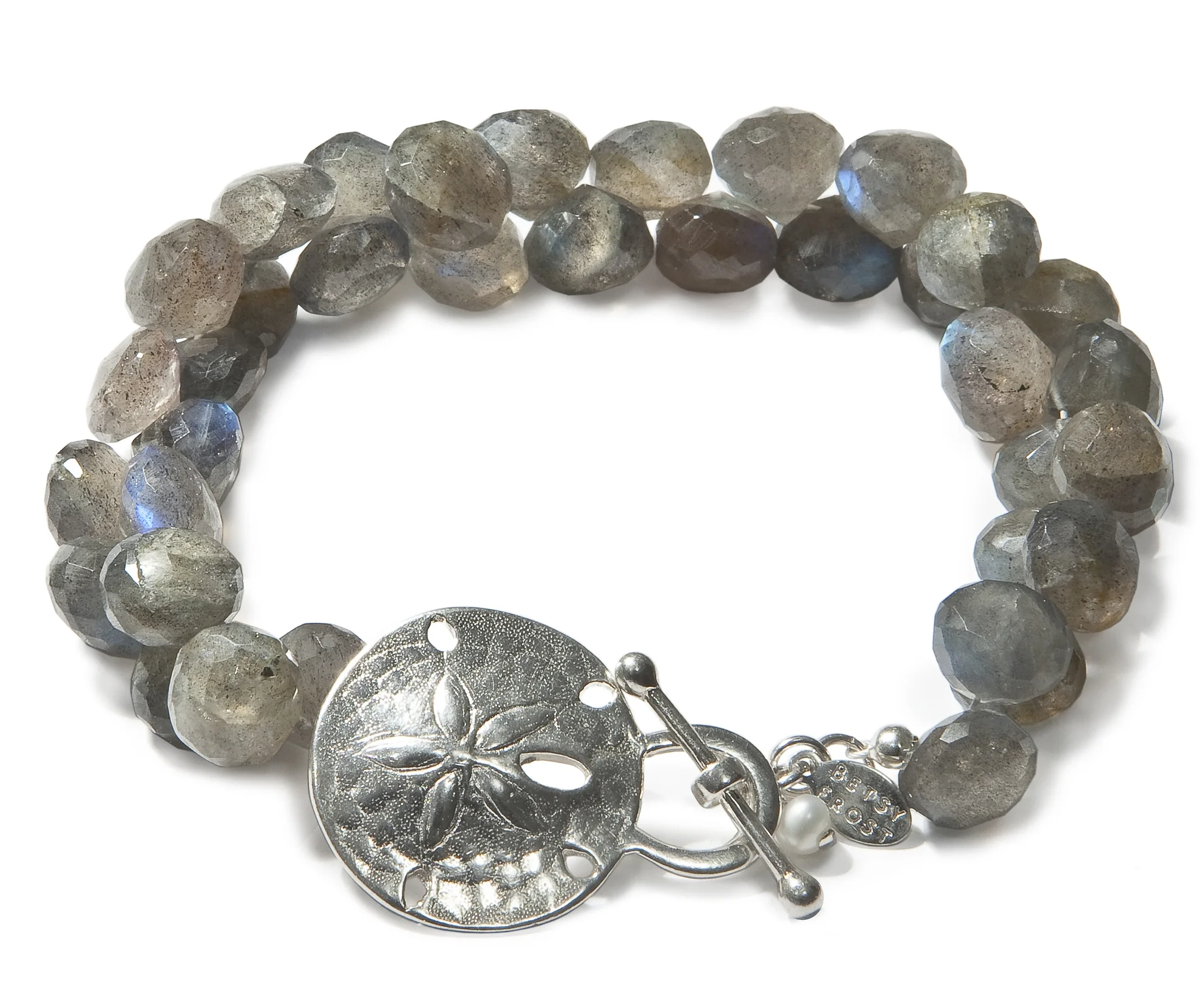 Sand Dollar Toggle Bracelet with Labradorite