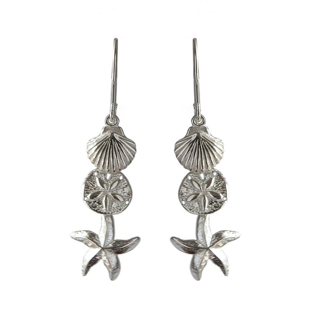 Scallop, Sand Dollar and Starfish French Wire Earring.png