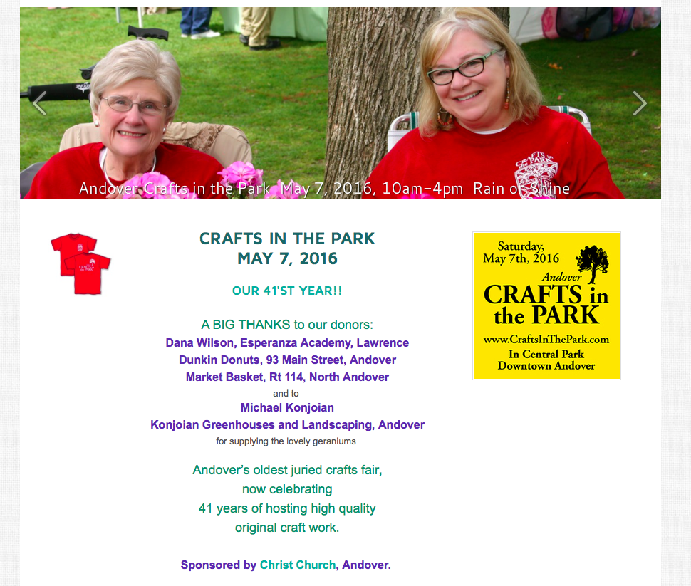 Crafts in the Park, Andover MA 