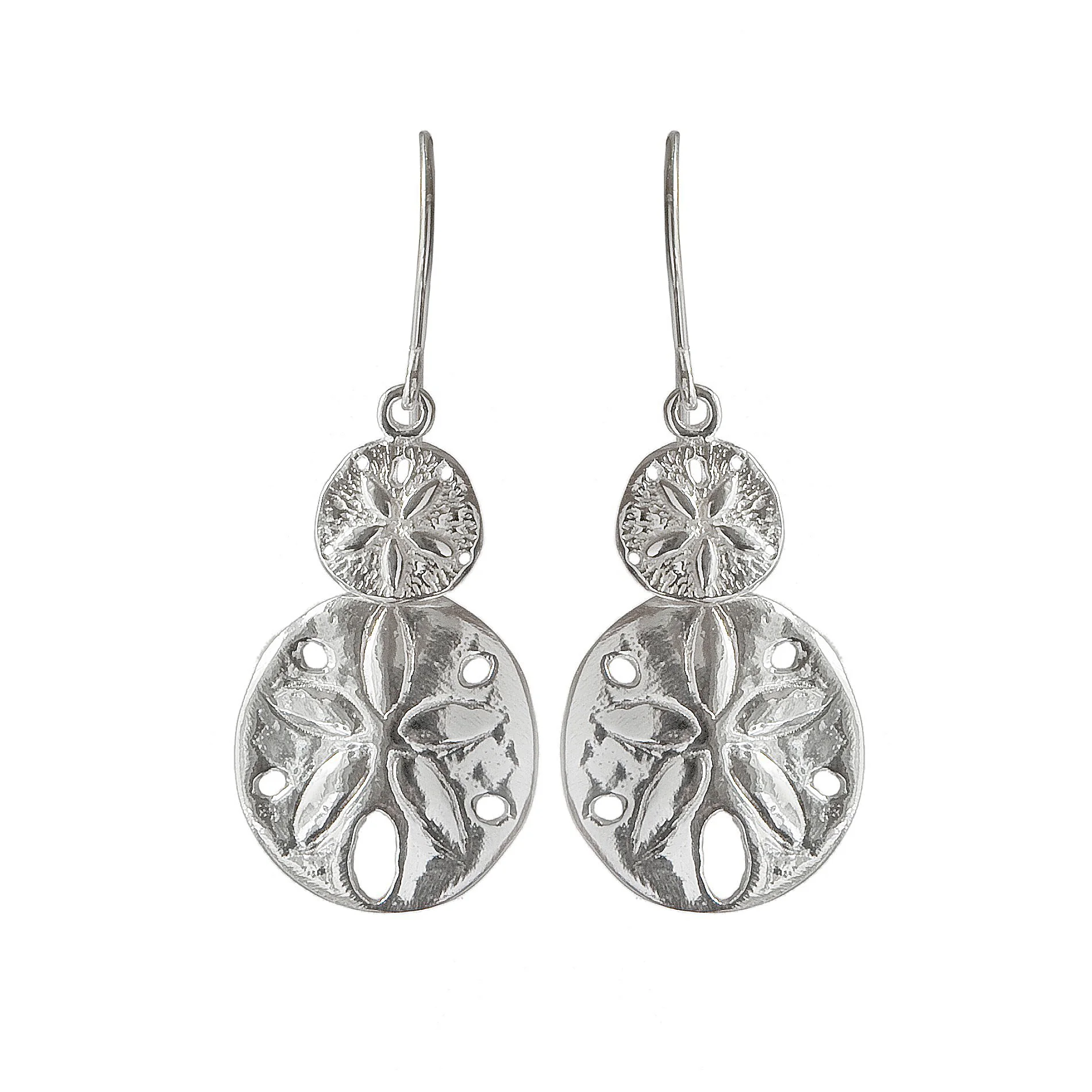 Small & Medium Sand Dollar French Wire Earrings