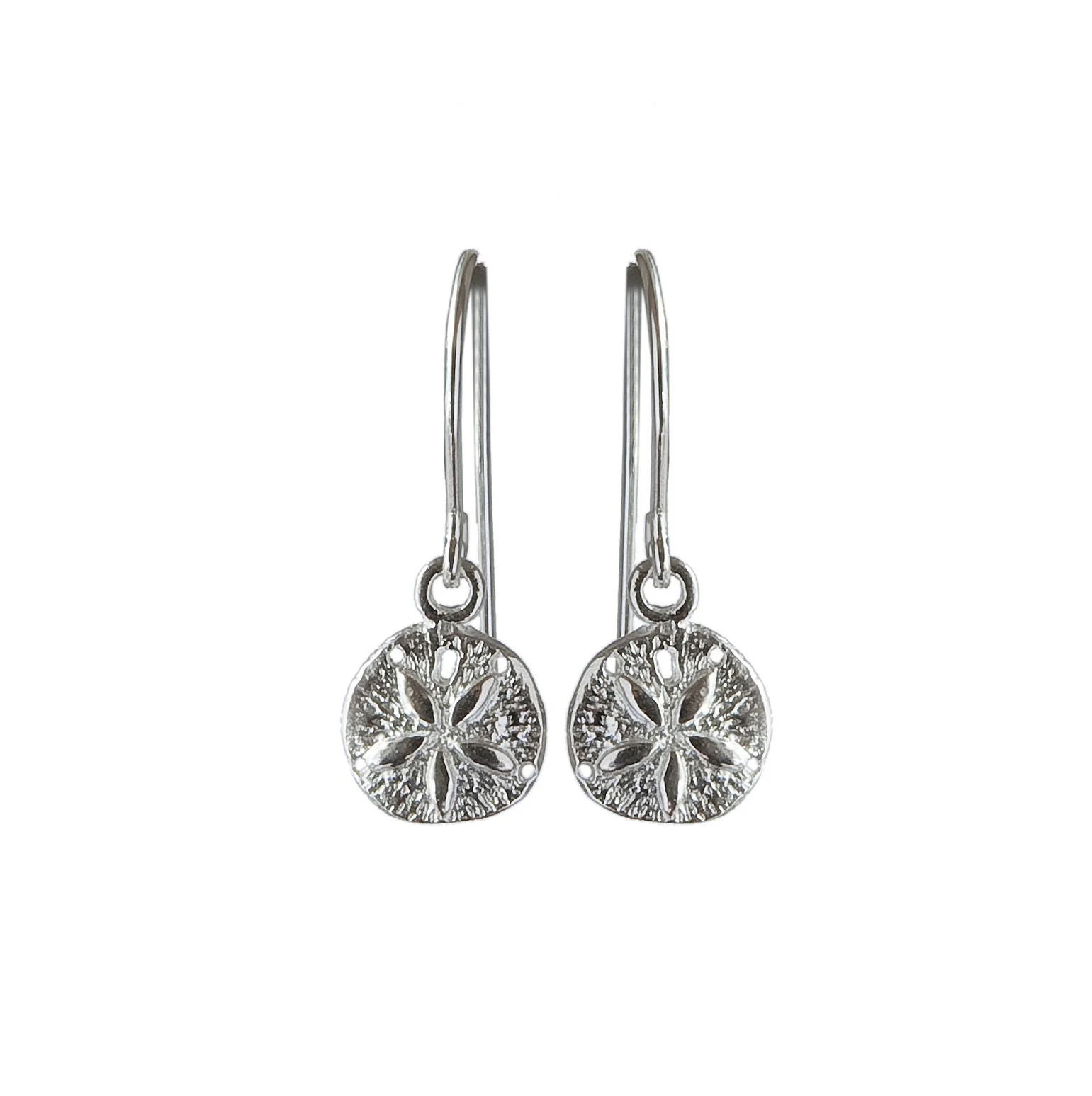 Small Sand Dollar French Wire Earrings