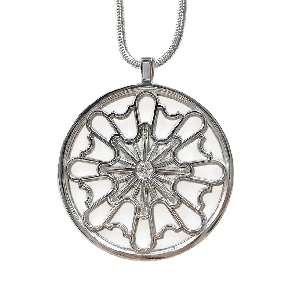 Castle Hill Sunburst Medallion with Clear CZ Stone