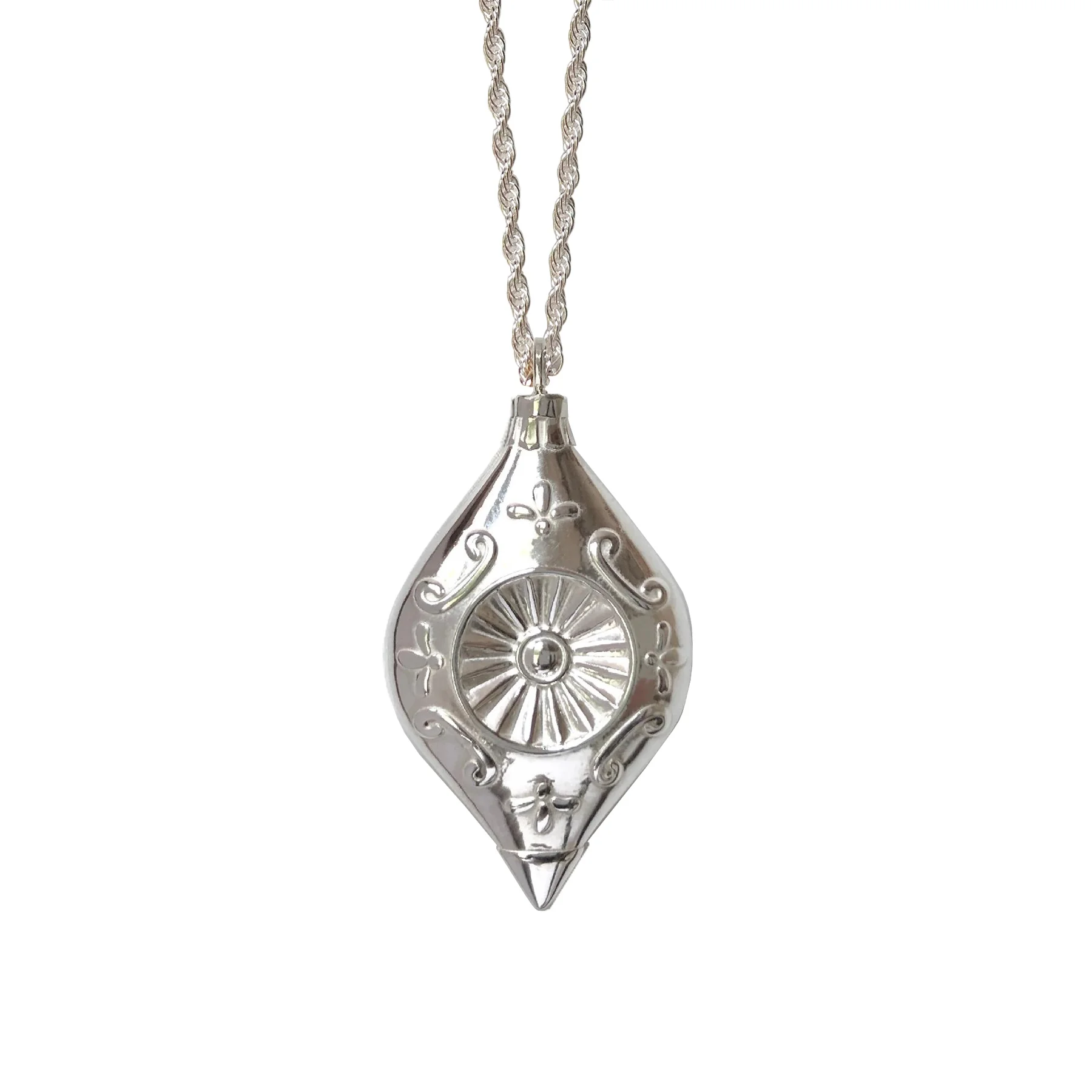 Solid Sterling Silver or  Silver Plated Small Vintage Ornament Pendant