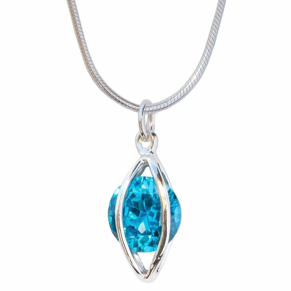 Light Cage Pendant with Trapped Stone Ipswich - Main Image