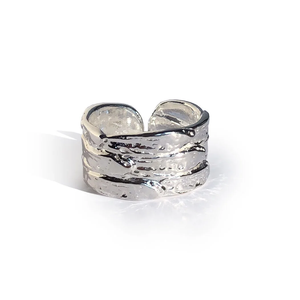 Sterling Silver Driftwood Ring--Adjustable