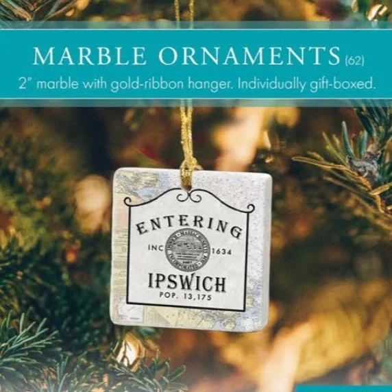 "Entering Ipswich" Marble Ornament