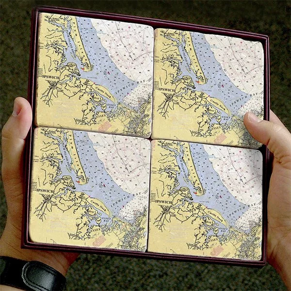 Betsy Frost Design Ipswich Bay Marble Coaster