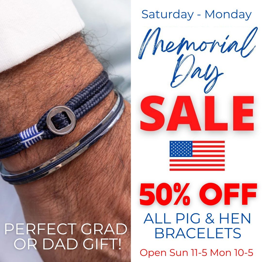 MEMORIAL DAY SALE 🇺🇸From Now Until Monday!  All Dutch jewelry brand @pigandhen Bracelets ON SALE at 50% OFF. Perfect For GRADS OR DAD! Purchase in the shop!