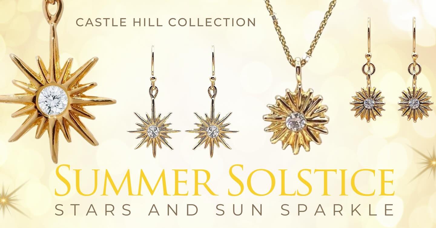 Bring in Summer Solstice with some Bling! 💫 ☀️ Tonight it&rsquo;s official &mdash; at  10:42 p.m. ET, according to @nasa and the Old Farmer&rsquo;s Almanac. Enjoy our Stars and Sun Sparkle designs from the Castle Hill Collection! Purchase on betsyfr