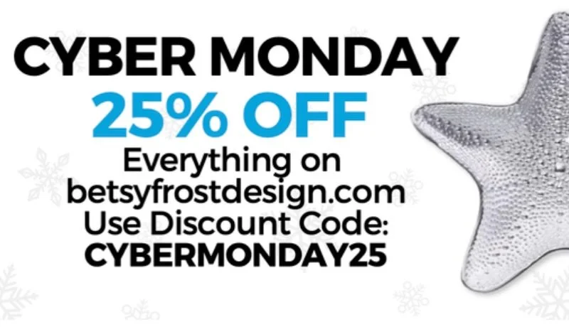 Remember you can shop until midnight 🕛 tonight on betsyfrostdesign.com. Save 25% OFF everything online! All of our jewelry collections, gifts, Ipswich merch and more! #cybermondaysale