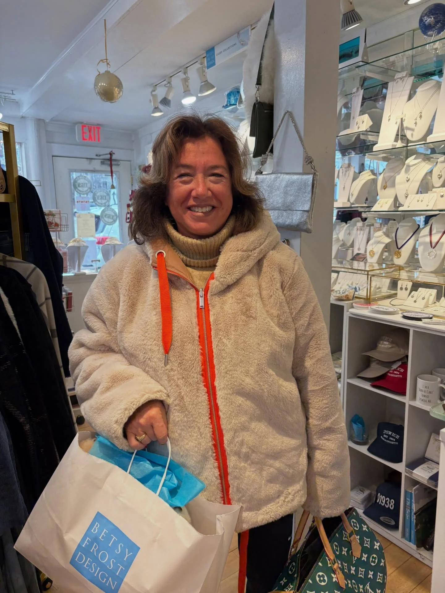 Our First customer today! Thank you to Andrea 🩵 for coming by and shopping local with our 30% OFF Everything SALE!