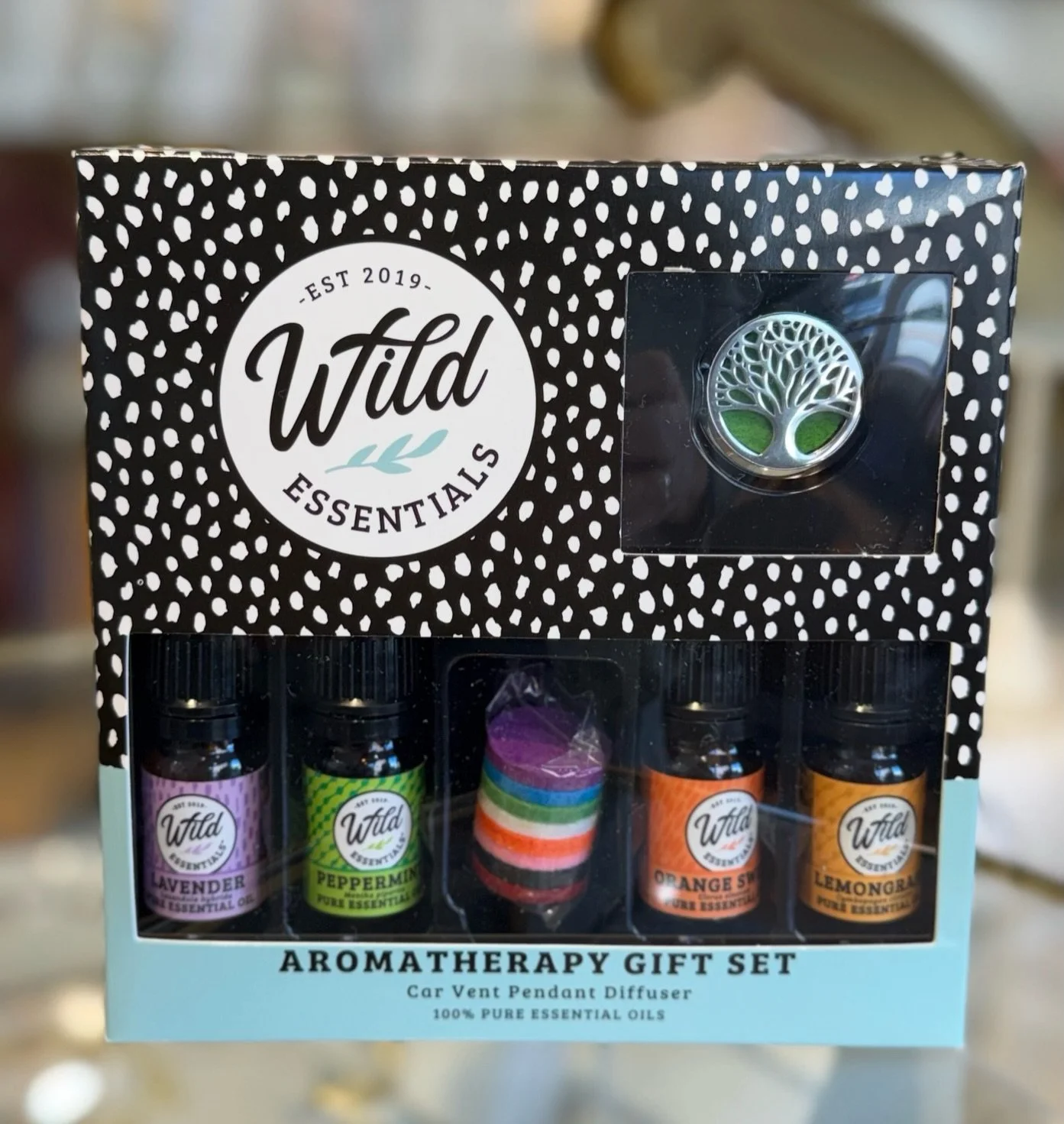 Gifts &amp; Stocking Stuffers By @wildessentialsllc  Aromatherapy Essential Oils to help you feel good! Includes a car vent pendant diffuser. We also have sleep masks - now in the shop.