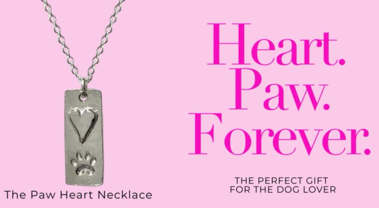We love animals and maybe you know someone who does too! The paw heart 🐾 🩷 necklace expresses that perfectly for dog or cat lover! See our &ldquo;Animals&rdquo; Collection on betsyfrostdesign.com or come by the shop! A great gift for a friend or th