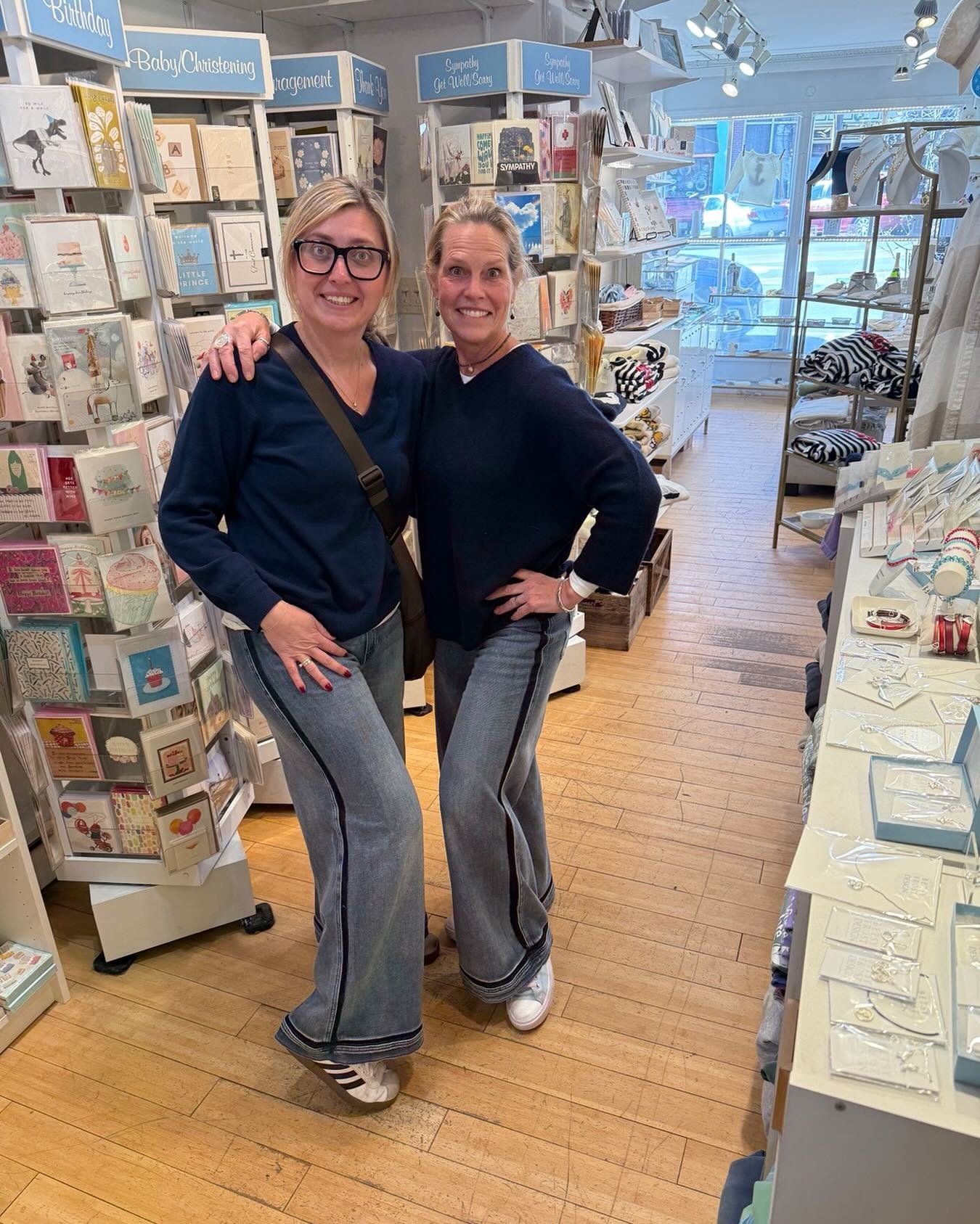 Sheer joy is all I can say when a customer comes in wearing clothing purchased in the shop!  Icing on the cake is that my outfit was exactly the same that day! @verdian224 you made my day!!!❤️🙏🙏