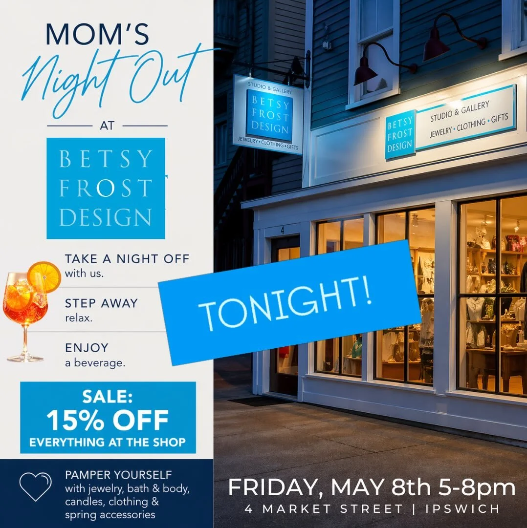 TONIGHT!! Mom&rsquo;s Night Out at the shop! Enjoy a beverage 🥂 ✨🍹&amp; treats, plus 15% OFF‼️🚨everything this Friday night from 5-8pm. Pamper yourself with a gift or treat yourself! Bring a friend along! Hope to see you!