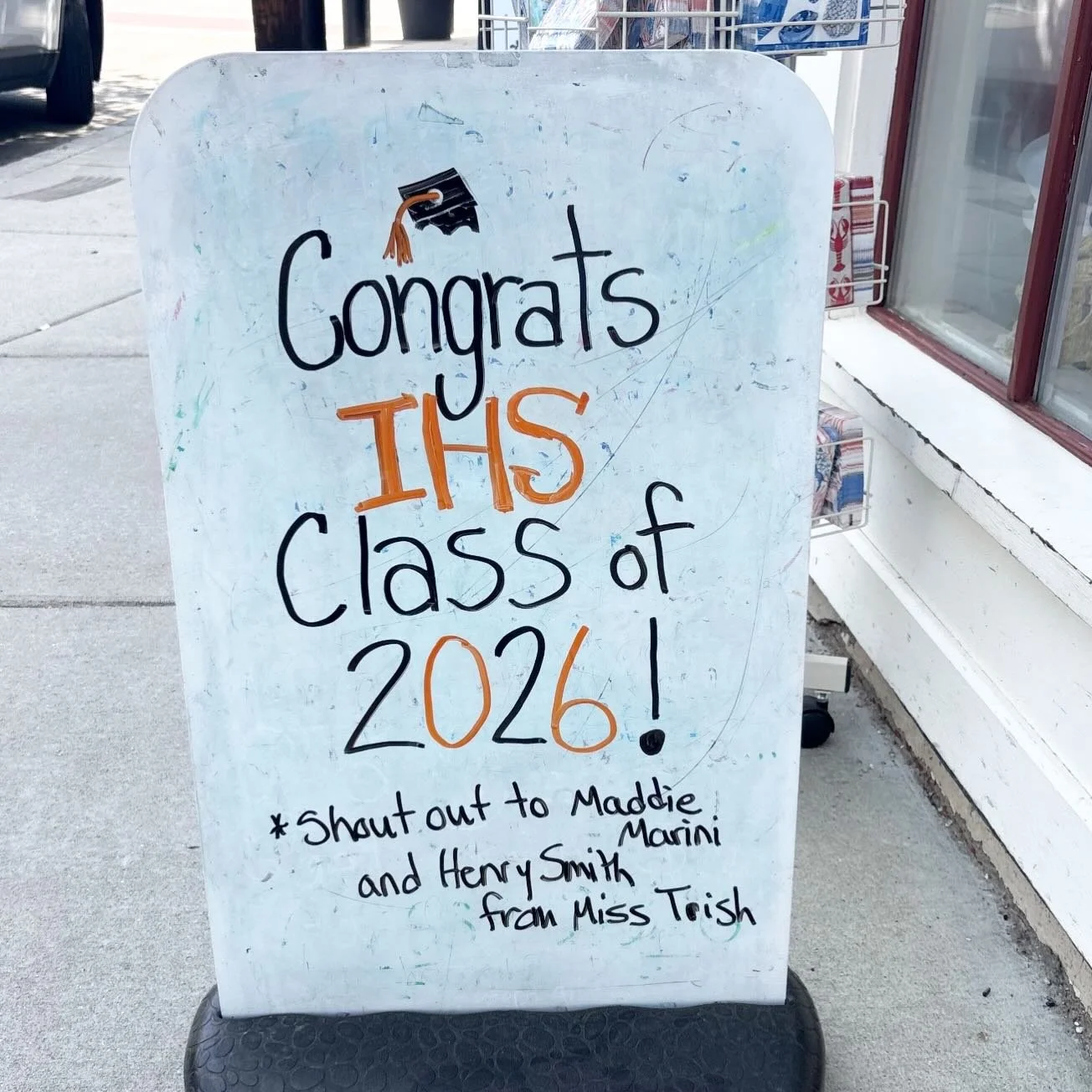 Congrats to all of the Ipswich High Grads - Class of 2026! 🍾 🙌 A special shoutout to Maddie &amp; Henry from &ldquo;Miss Trish&rdquo; 👏 🧡🖤We are here in the shop all weekend with Graduation Cards &amp; Gifts for your graduates.