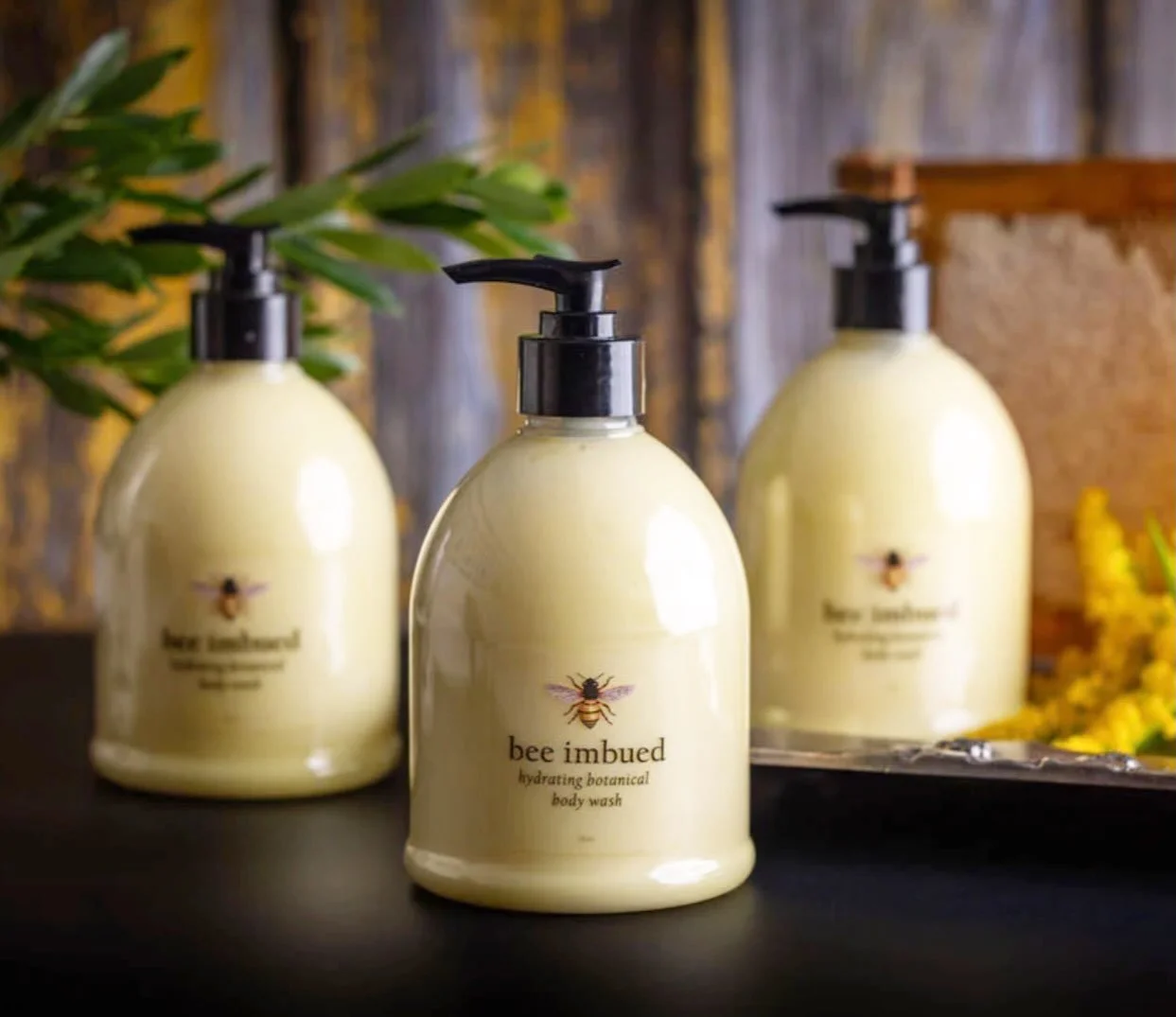 Have you tried our BEE 🐝 IMBUED BOTANICAL BODY WASH? Feels so luxurious on summer skin! ☀️ 🌊 
Benefits: 
Gentle body cleanser with great emollience. 
Cleanser with conditioning properties of a lotion
Produces a mild foaming action that cleanses wit