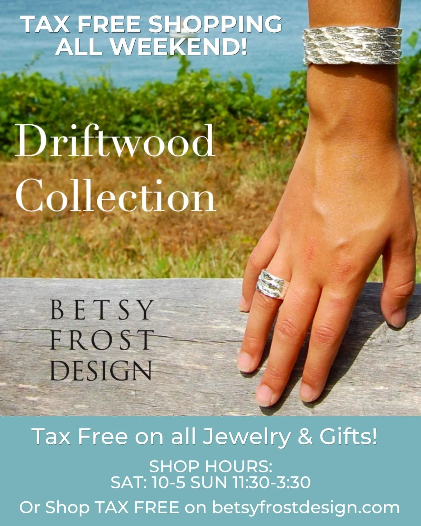 Shop tax free with us on Saturday or Sunday in the shop or on betsyfrostdesign.com. Save on gifts for all occasions and jewelry for self or gifting! Check it out and enjoy the savings!