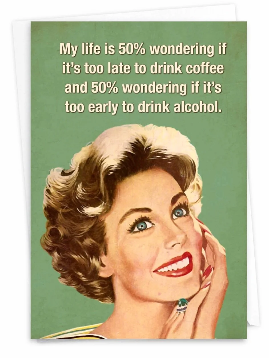We&rsquo;ve got some new items in at the shop! And we just received some fun cards. This one for a belated birthday! Never too late to celebrate! 🍸 🎉Open all weekend! 
.
💐 #alloccasioncards #greetingscards #betsyfrostdesignstudioandgallery #shoplo