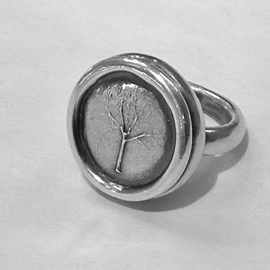 Solid Sterling Silver Winter Tree Ring
