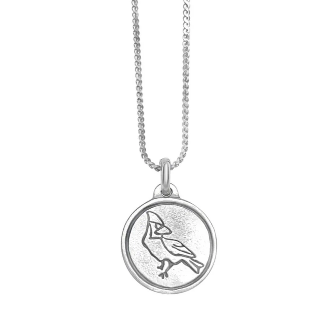 Solid Sterling Silver Cardinal Pendant