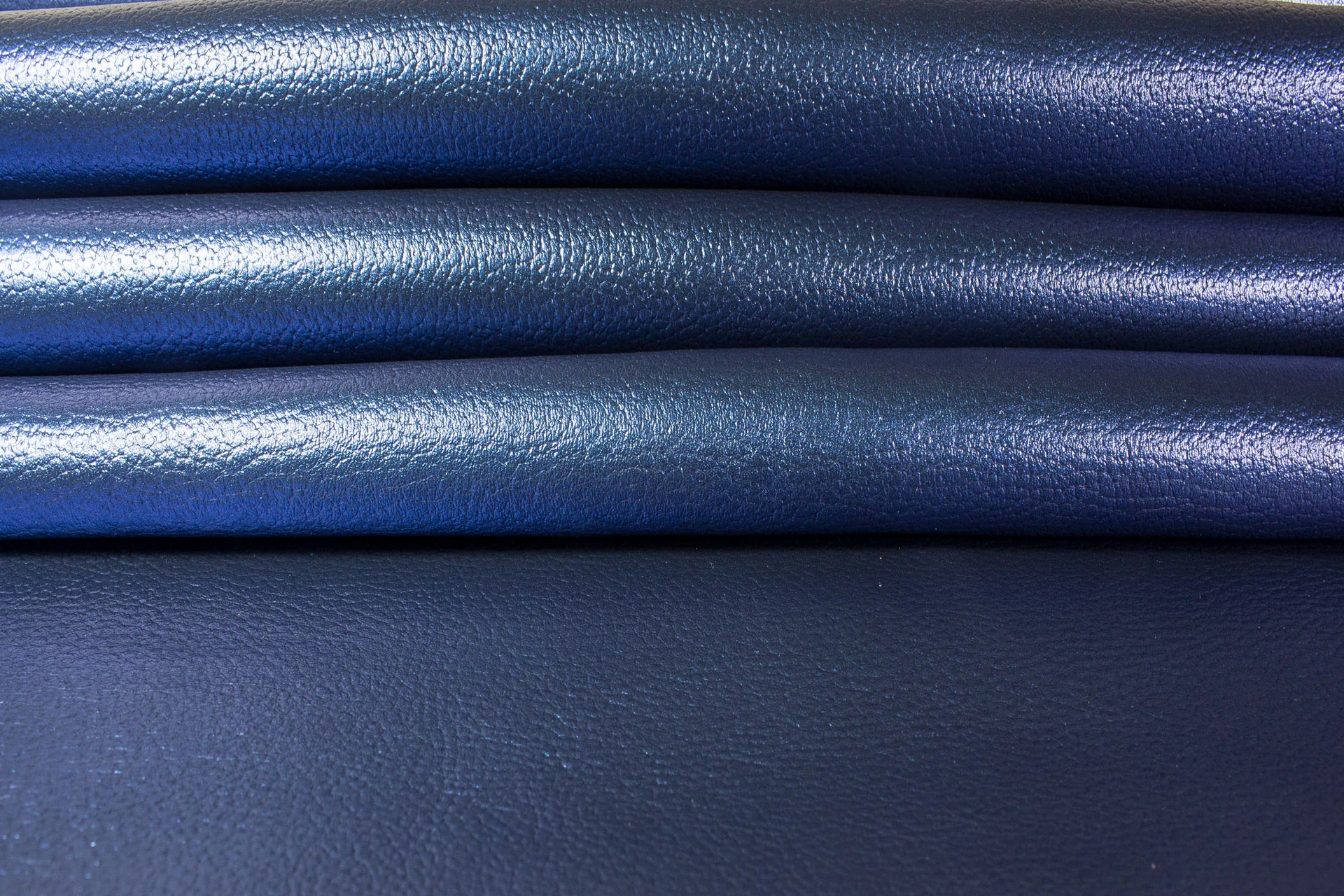 Blue Metallic Leather