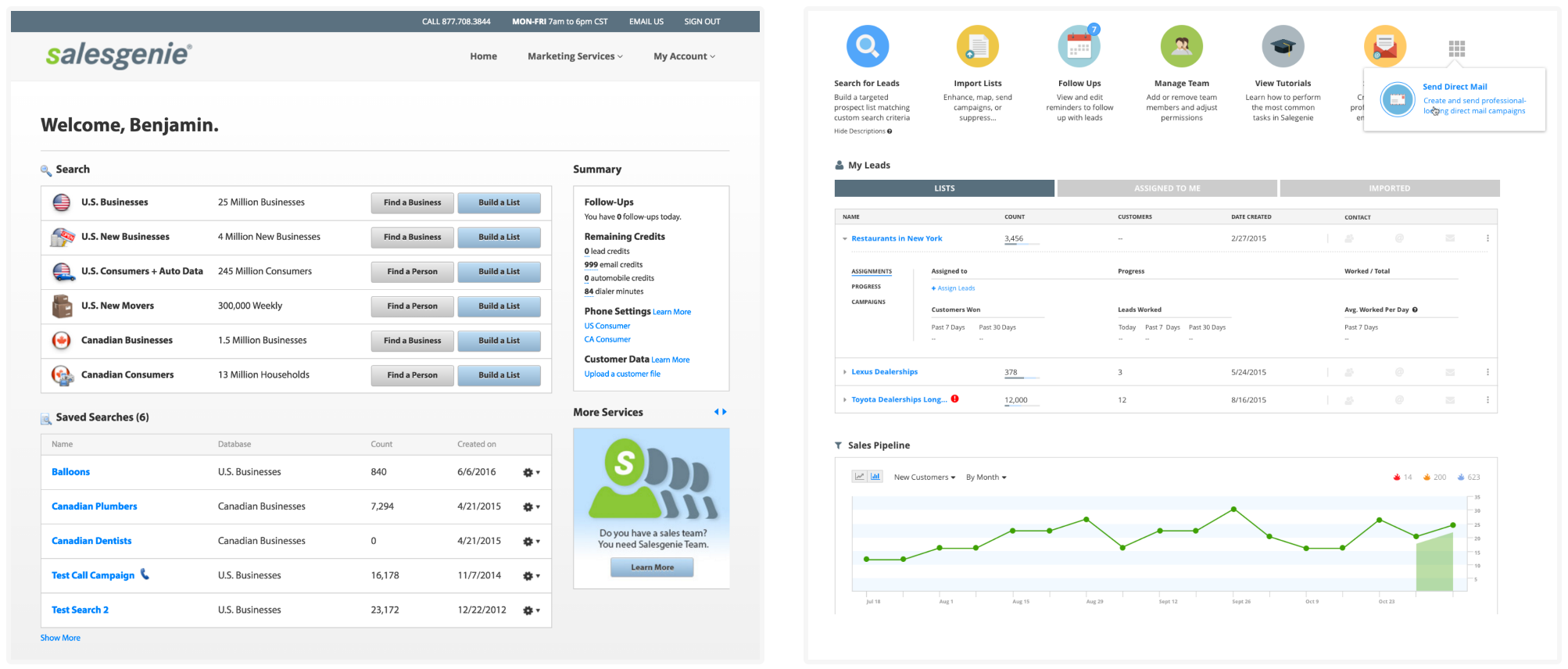 Left: Old Dashboard Design Right: New Dashboard Design