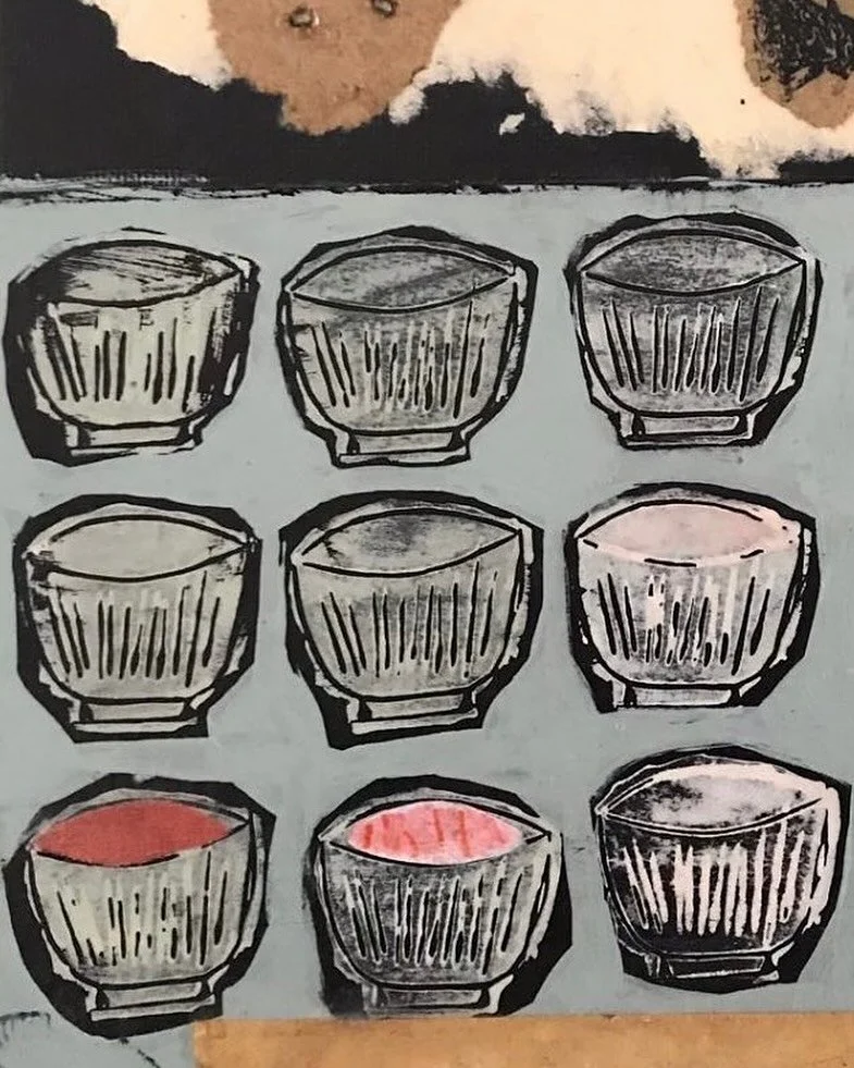 .
Bowls mostly of ash and esteem. 
One with strawberry ice cream, another with unknown substance. In terracotta color. Like fired clay. 
Not shown here are dark, purple, almost black, fully wilted, fully mourning, Calla Lilies. 

November 2nd
Dia de 