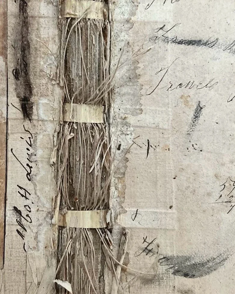 Trapped threads, scripts, and scribbles. 

MIXT
Working with old books
Covers and content

In-person workshop
4 days
February 2026
Salem, Oregon

Using old book covers 
As canvas
Book parts
As collage fodder

Registration open 🤗
orlyavineri.com/work